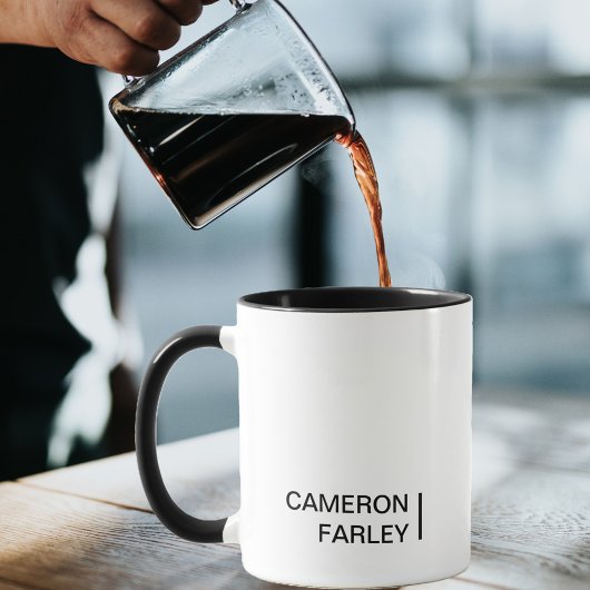 白黒ミニマルモノグラム マグカップ