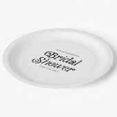 白黒ミニマルレトロブライダルシャワー ペーパープレート (アングル)