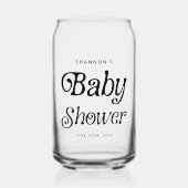 白黒ミニマルレトロベビーシャワー ガラス缶 (正面)
