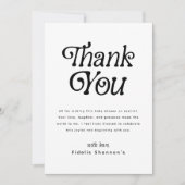 白黒ミニマルレトロベビーシャワー サンキューカード (正面)