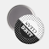 白黒ミニマルレトロ食洗機磁石 マグネット (正面/裏面)