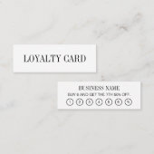 白黒ミニマルロイヤリティカード スキニー名刺 (正面/裏面)
