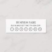 白黒ミニマルロイヤリティカード スキニー名刺 (裏面)