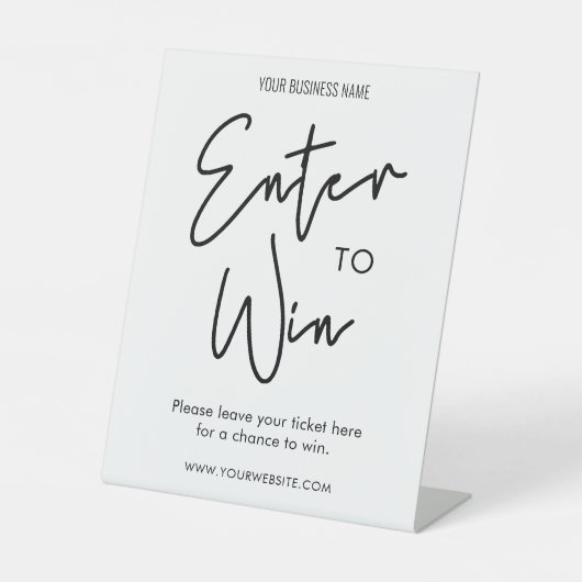 白黒ミニマル不動産仲介業者事業イベントラッフル 台座サイン (正面)