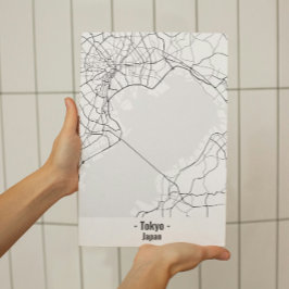 白黒ミニマル主義の東京シティポスター ポスター