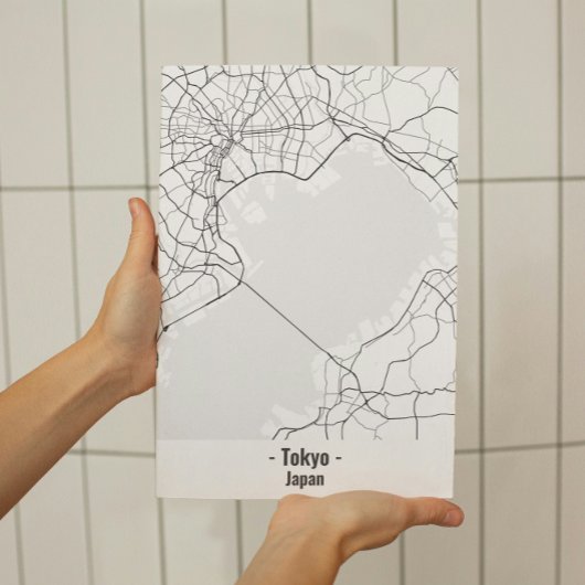 白黒ミニマル主義の東京シティポスター ポスター