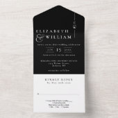 白黒ミニマル主義モノグラム結婚ズ オールインワン招待状 (内側)