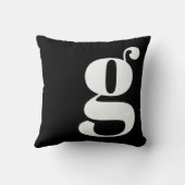 白黒ミニマル主義モノグラム クッション (裏面)