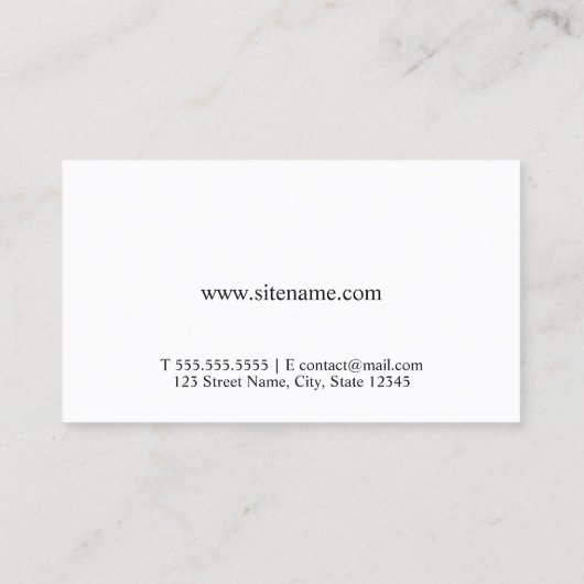 白黒ミニマル主義モノグラム 名刺 (裏面)