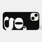 白黒ミニマル主義モノグラム iPhoneケース (裏面横)