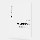 白黒ミニマル主義者の歓迎結婚の挨拶 アクリルサイン (傾斜)