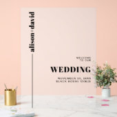 白黒ミニマル主義者の歓迎結婚の挨拶 アクリルサイン (ウェディング)