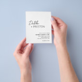 白黒ミニマル予算の結婚式の招待 チラシ (手)