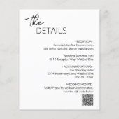 白黒ミニマル予算の結婚式の招待 チラシ (裏面)