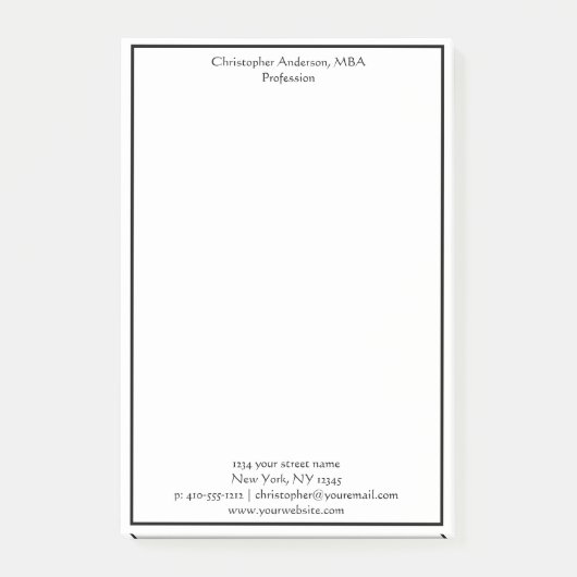 白黒ミニマル事業プロフェッショナル ポストイット (正面)