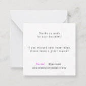 白黒ミニマル会社ブランドロゴありがとう ノートカード (裏面)