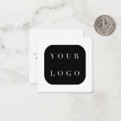 白黒ミニマル会社ブランドロゴありがとう ノートカード (正面/裏面インサイチュ)