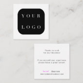白黒ミニマル会社ブランドロゴありがとう ノートカード (正面/裏面)