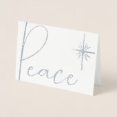 白黒ミニマル写真クリスマスカード平和 箔カード (正面)