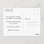 白黒ミニマル写真卒業 ポストカード (裏面)