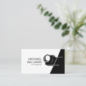 白黒ミニマル写真家名刺 名刺 (スタンド正面)