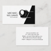 白黒ミニマル写真家名刺 名刺 (正面/裏面)