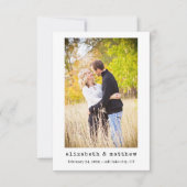 白黒ミニマル写真日付カードを保存 招待状 (正面)