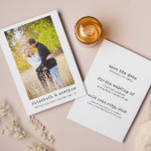 白黒ミニマル写真日付カードを保存 招待状