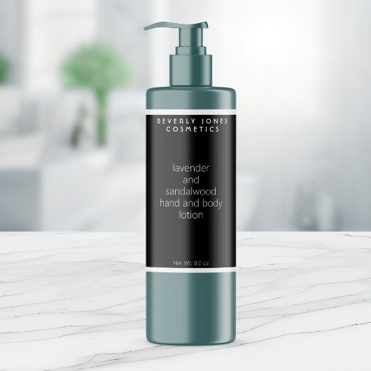 白黒ミニマル化粧品ボトルラベル スパークリングワインラベル