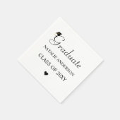 白黒ミニマル卒業エレガント会 スタンダードカクテルナプキン (角)