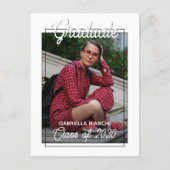 白黒ミニマル卒業発表 ポストカード (正面)