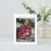 白黒ミニマル卒業発表 ポストカード (スタンド正面)