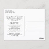 白黒ミニマル卒業発表 ポストカード (裏面)