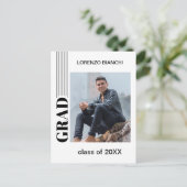 白黒ミニマル卒業発表 ポストカード (スタンド正面)