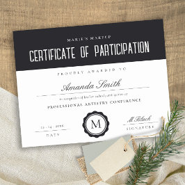 白黒ミニマル参加証明書