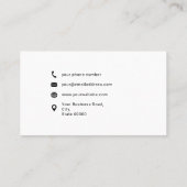 白黒ミニマル名前をカスタムするタイポグラフィ 名刺 (裏面)