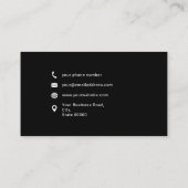 白黒ミニマル名前をカスタムするタイポグラフィ 名刺 (裏面)