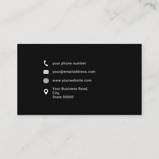 白黒ミニマル名前をカスタムするタイポグラフィ 名刺 (裏面)