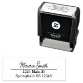 白黒ミニマル差出人住所ラベル セルフインキングスタンプ (インサイチュ)