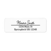 白黒ミニマル差出人住所ラベル ラベル (正面)