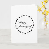 白黒ミニマル愛の記念日 カード (黄色い花)