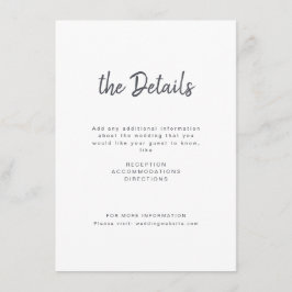 白黒ミニマル手書き結婚スクリプト エンクロージャーカード