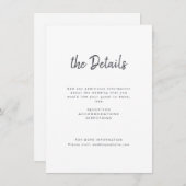 白黒ミニマル手書き結婚スクリプト エンクロージャーカード (正面/裏面)