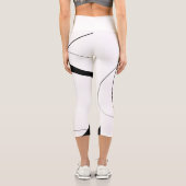 白黒ミニマル抽象芸術アート カプリレギンス (裏面)