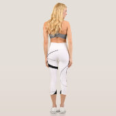 白黒ミニマル抽象芸術アート カプリレギンス (裏面)