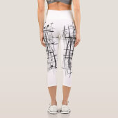 白黒ミニマル抽象芸術アート カプリレギンス (裏面)