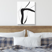白黒ミニマル抽象芸術アート キャンバスプリント (インサイチュ (寝室))
