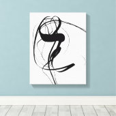 白黒ミニマル抽象芸術アート キャンバスプリント (インサイチュ (ウッドフロア))