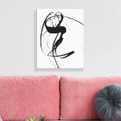 白黒ミニマル抽象芸術アート キャンバスプリント (インサイチュ (リビング))