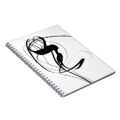 白黒ミニマル抽象芸術アート ノートブック (右側)